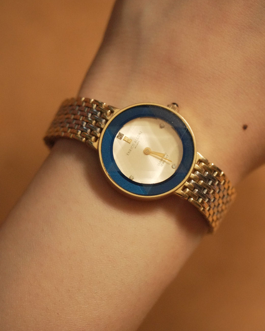 1990 enrico alloni diamond cut glass quartz watch