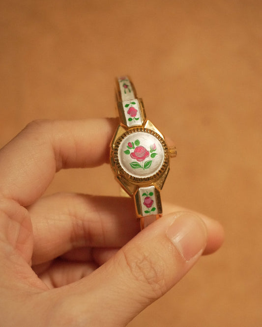 1980 Swiss B rose style bangle watch rose style