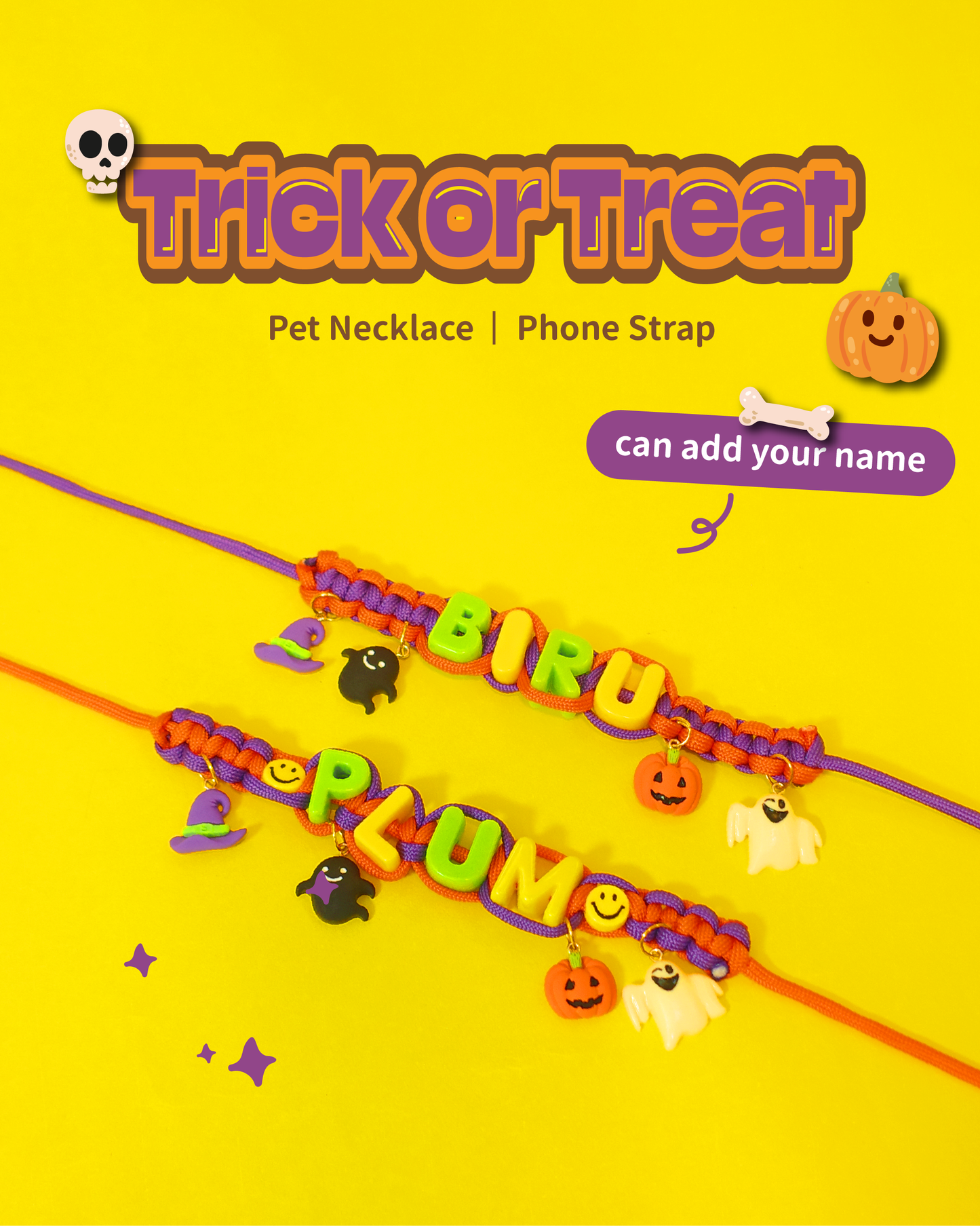 Customized Pet Necklace - Halloween