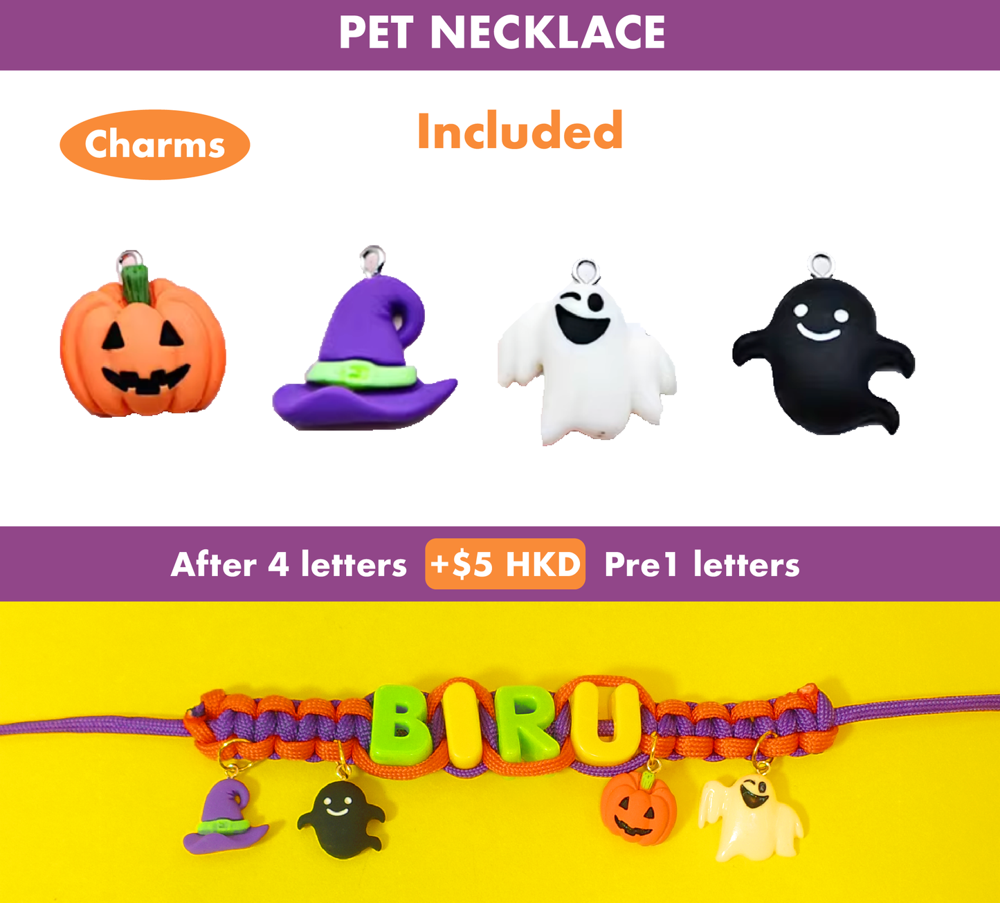 Customized Pet Necklace - Halloween
