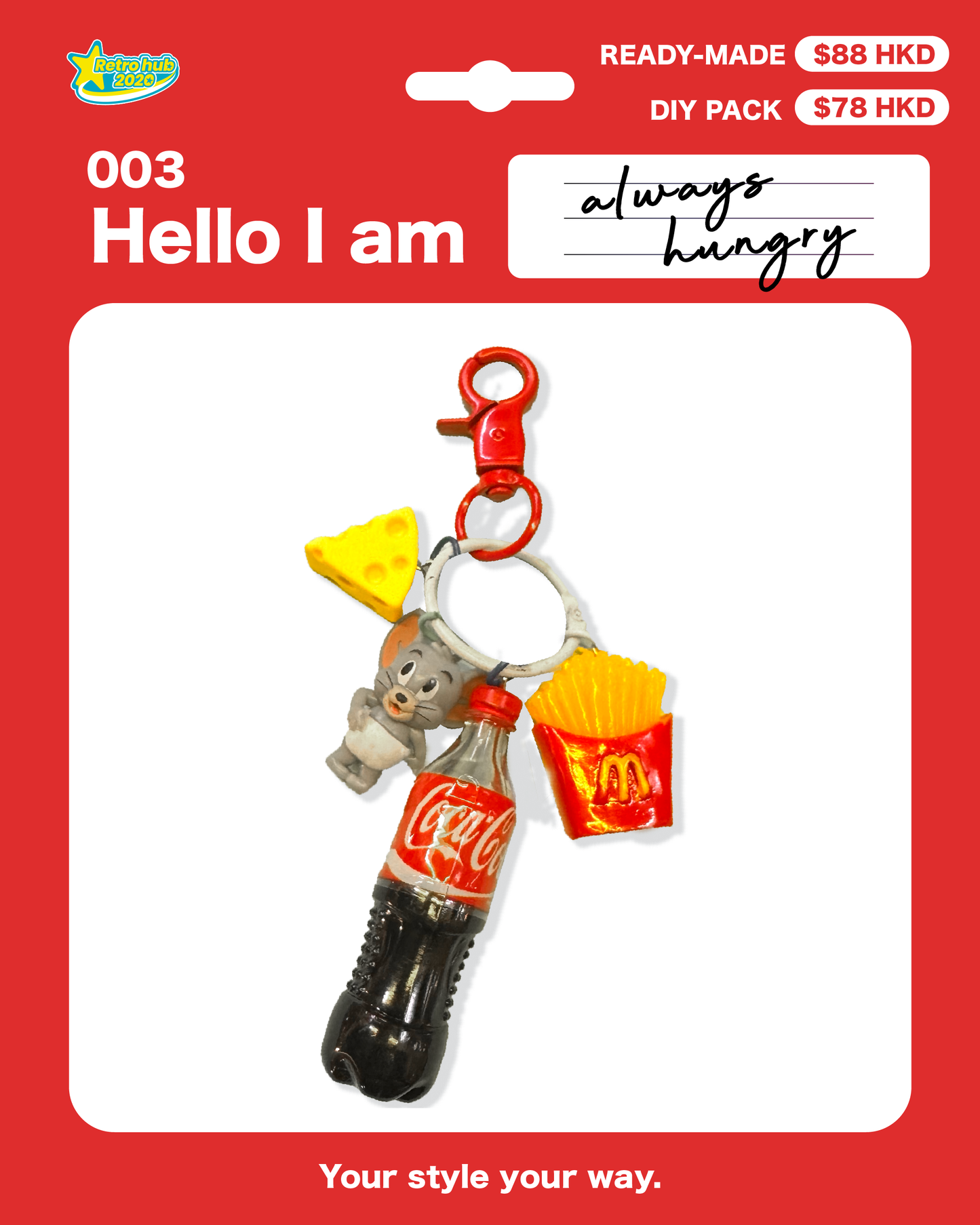 hello i am [always hungry] - keychain 004