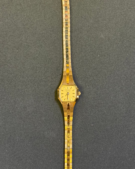 Vintage Caravelle tiny square gold Quartz Watch