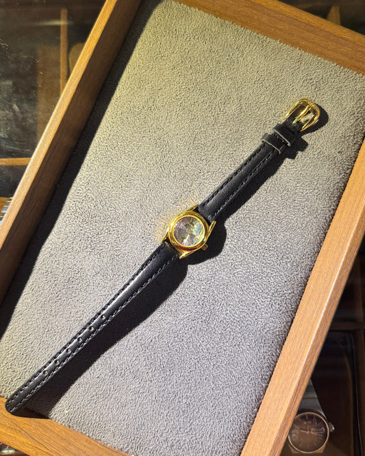 Fossil Diamond cut Prism Glass abalone quartz watch