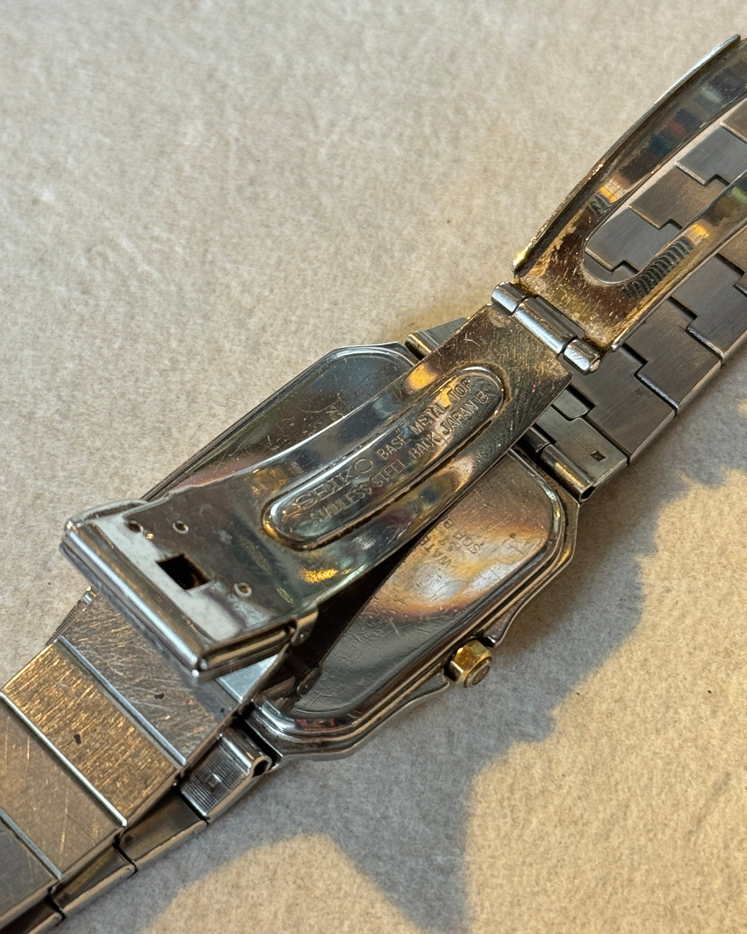 1983 Seiko two tone tank quartz watch 7320-5550