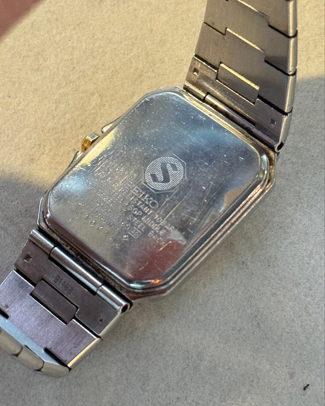 1983 Seiko two tone tank quartz watch 7320-5550