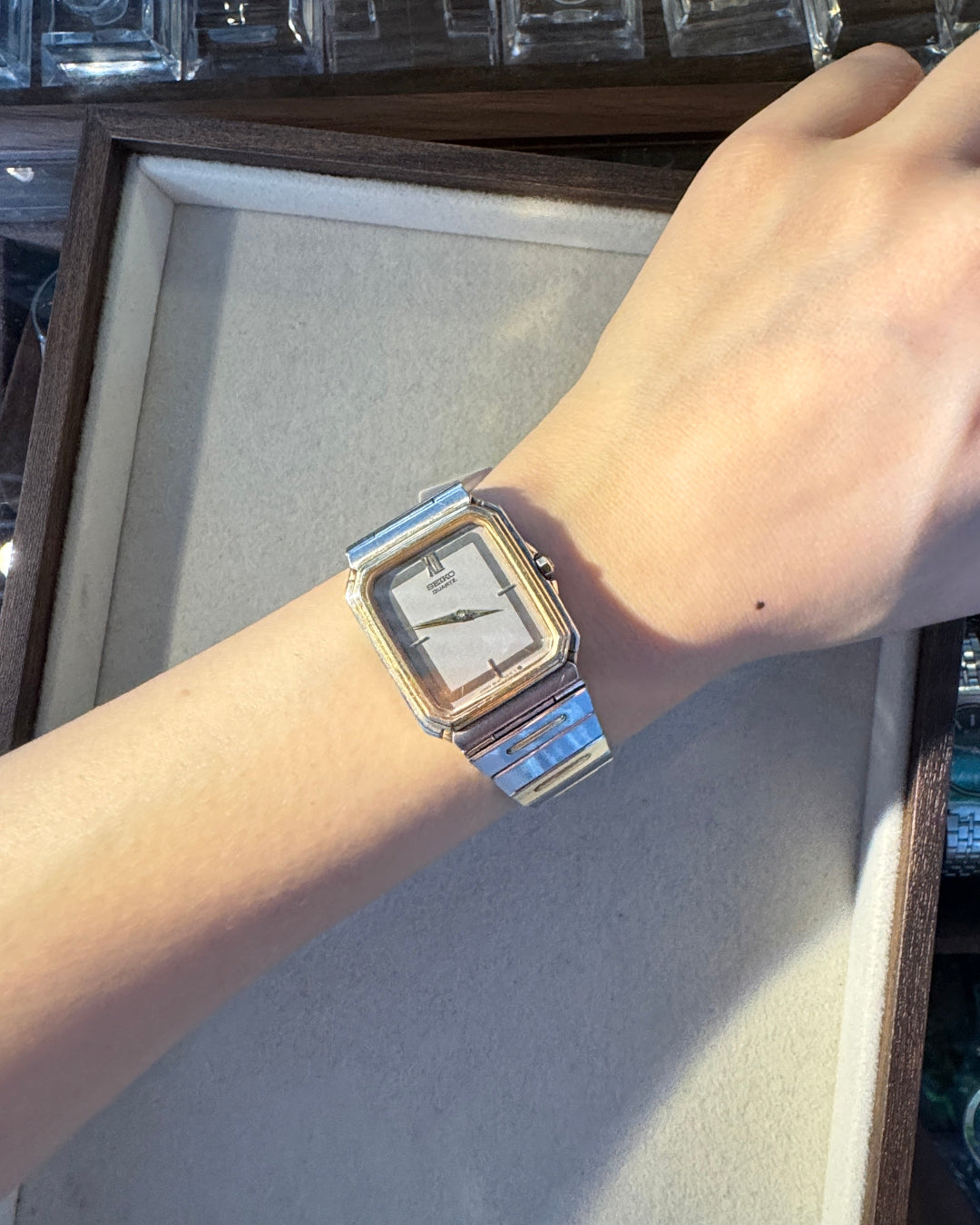 1983 Seiko two tone tank quartz watch 7320-5550