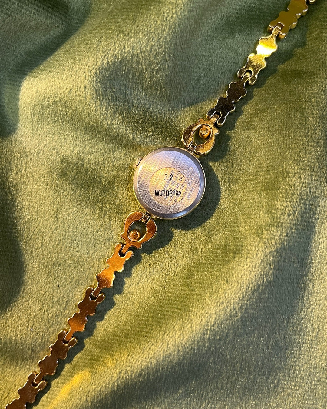 Vintage Orient jupiter pink rose gem stone bracelet watch