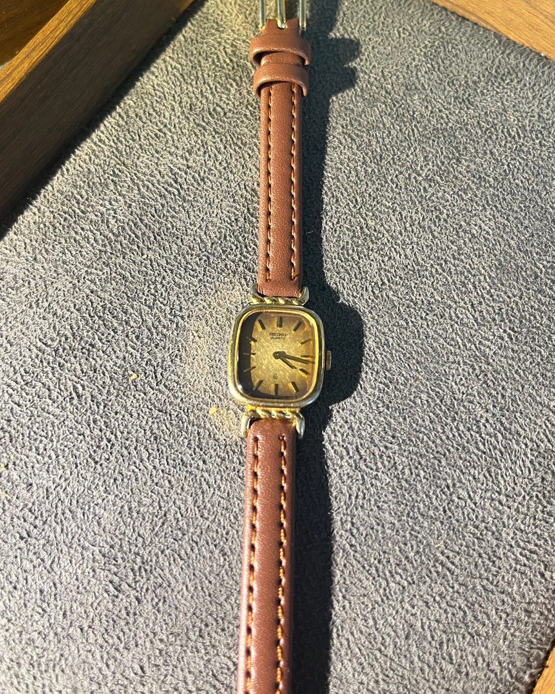 1989 Seiko small tank tropical face quartz watch