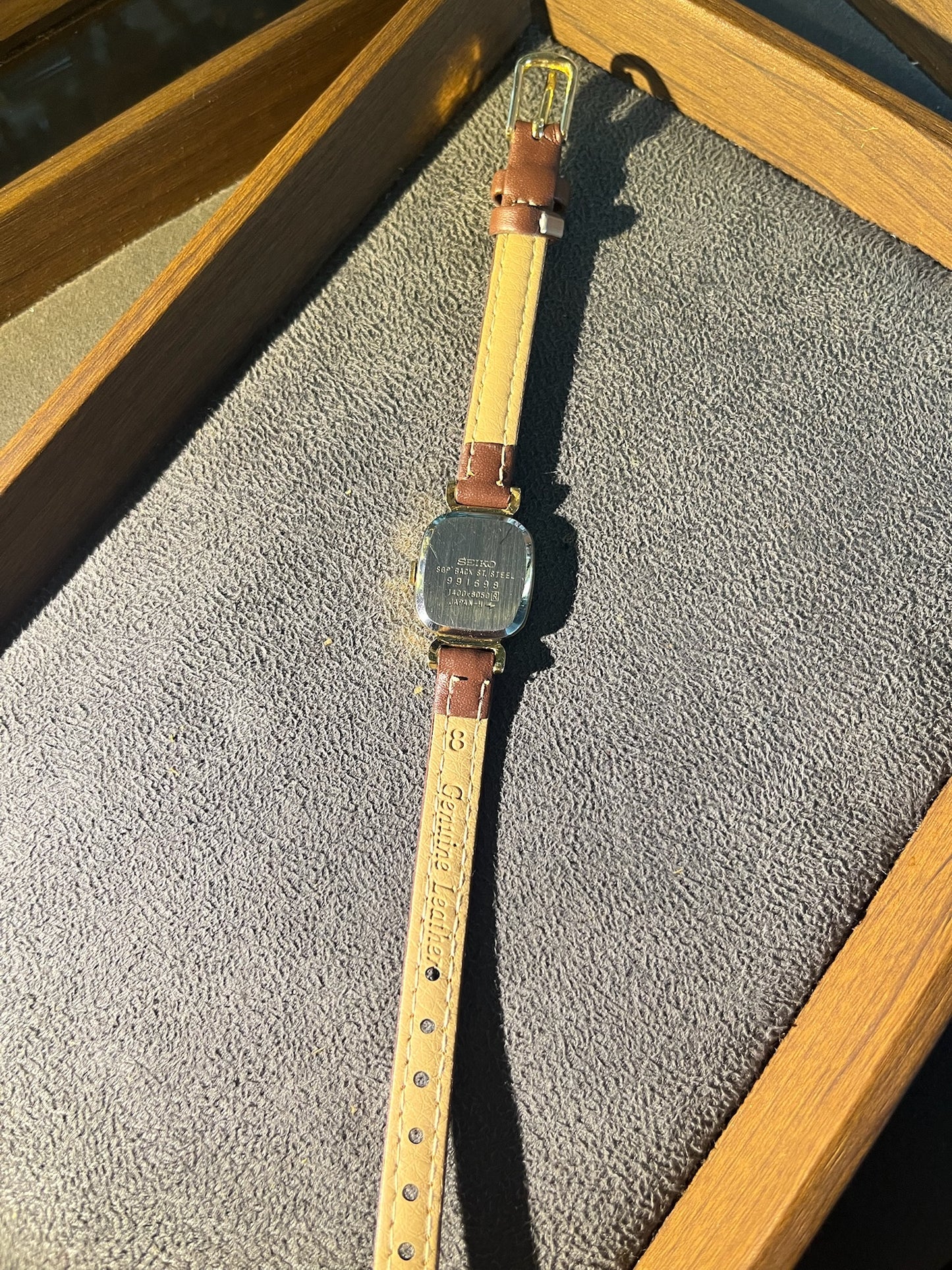 1989 Seiko small tank tropical face quartz watch