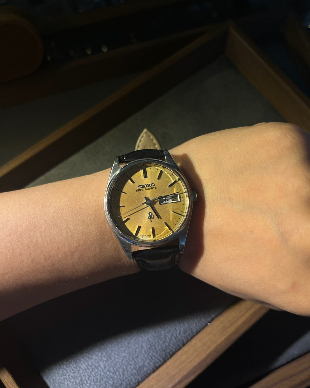 1977 Seiko King quartz tropical dial face quartz watch