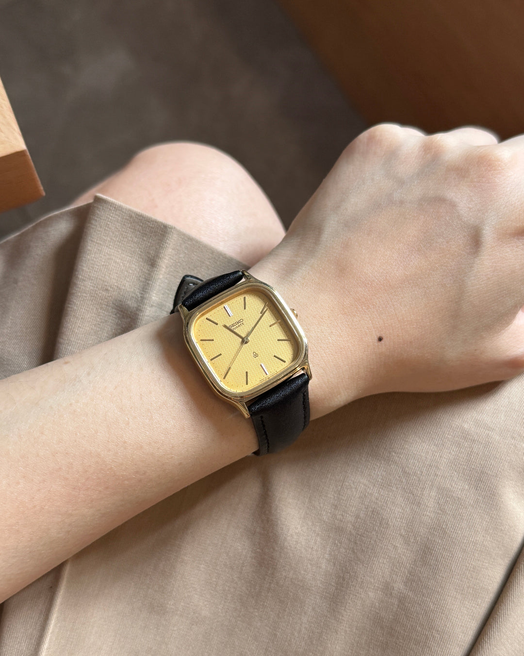 【SGP】1981 Seiko yellow face  Chariot Tank Quartz Watch