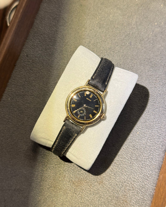 1985 Seiko Small second black gold dial quartz watch 2g38-0100