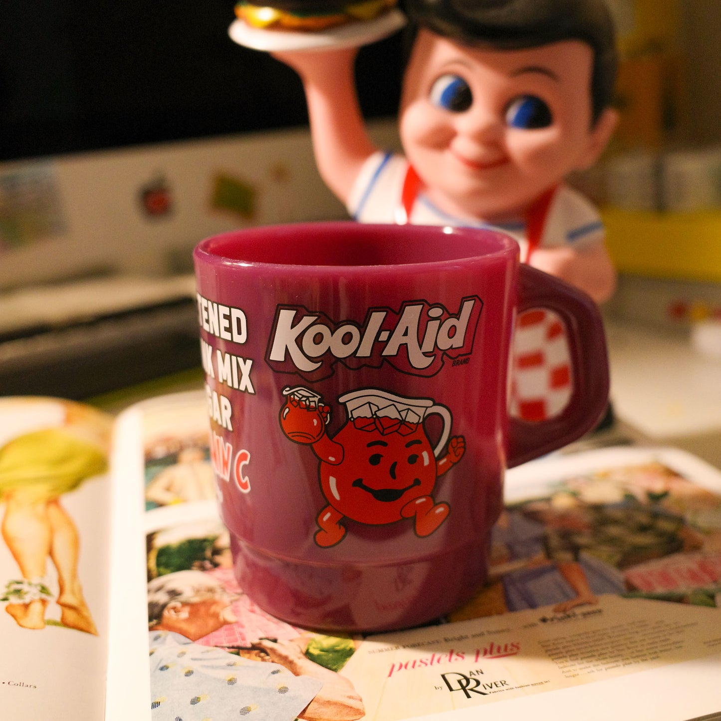 平替 Fire king｜復古廣告 Kool Aid 廣告牛奶杯 Stacking Mug