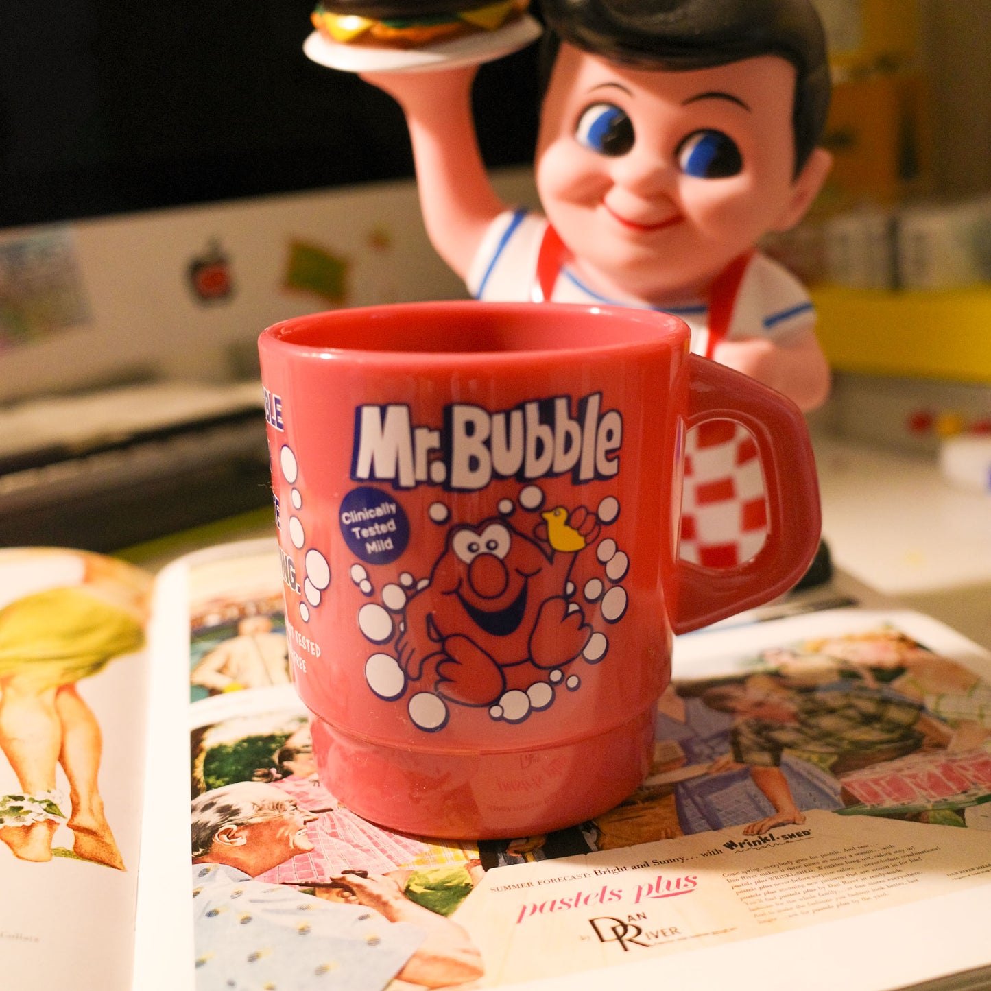 平替 Fire king｜復古廣告 MR bubble 廣告牛奶杯 Stacking Mug