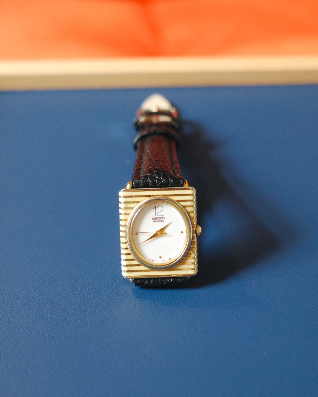 1985 Seiko Candy Art Deco Cream Ceramic square 7321-0350 Quartz Watch