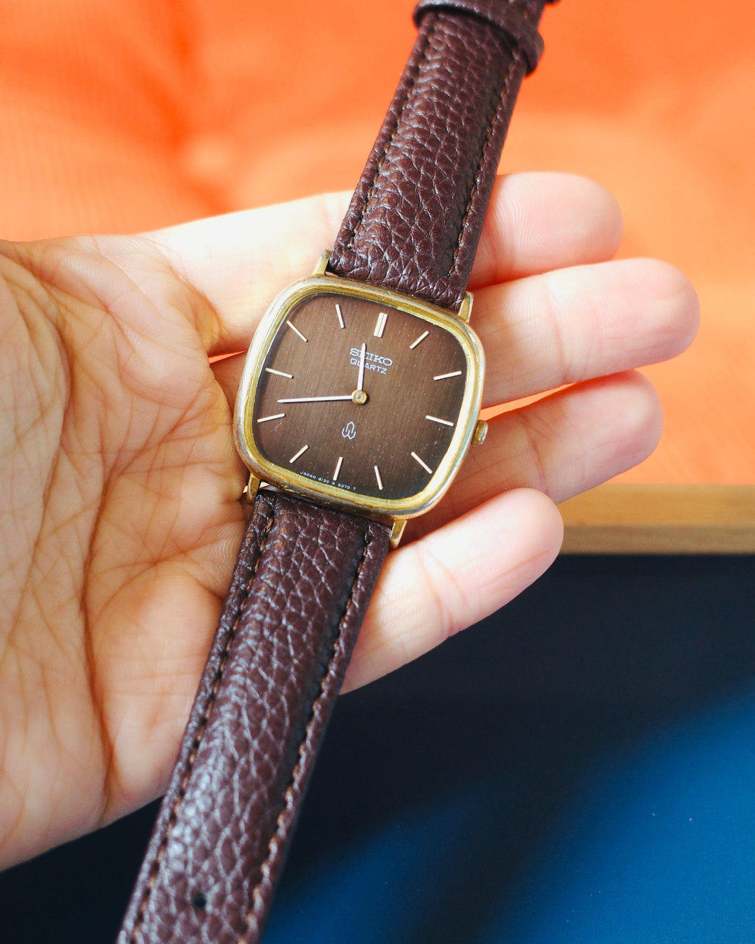 【SGP】1986 Seiko Brown Chariot Tank Quartz Watch
