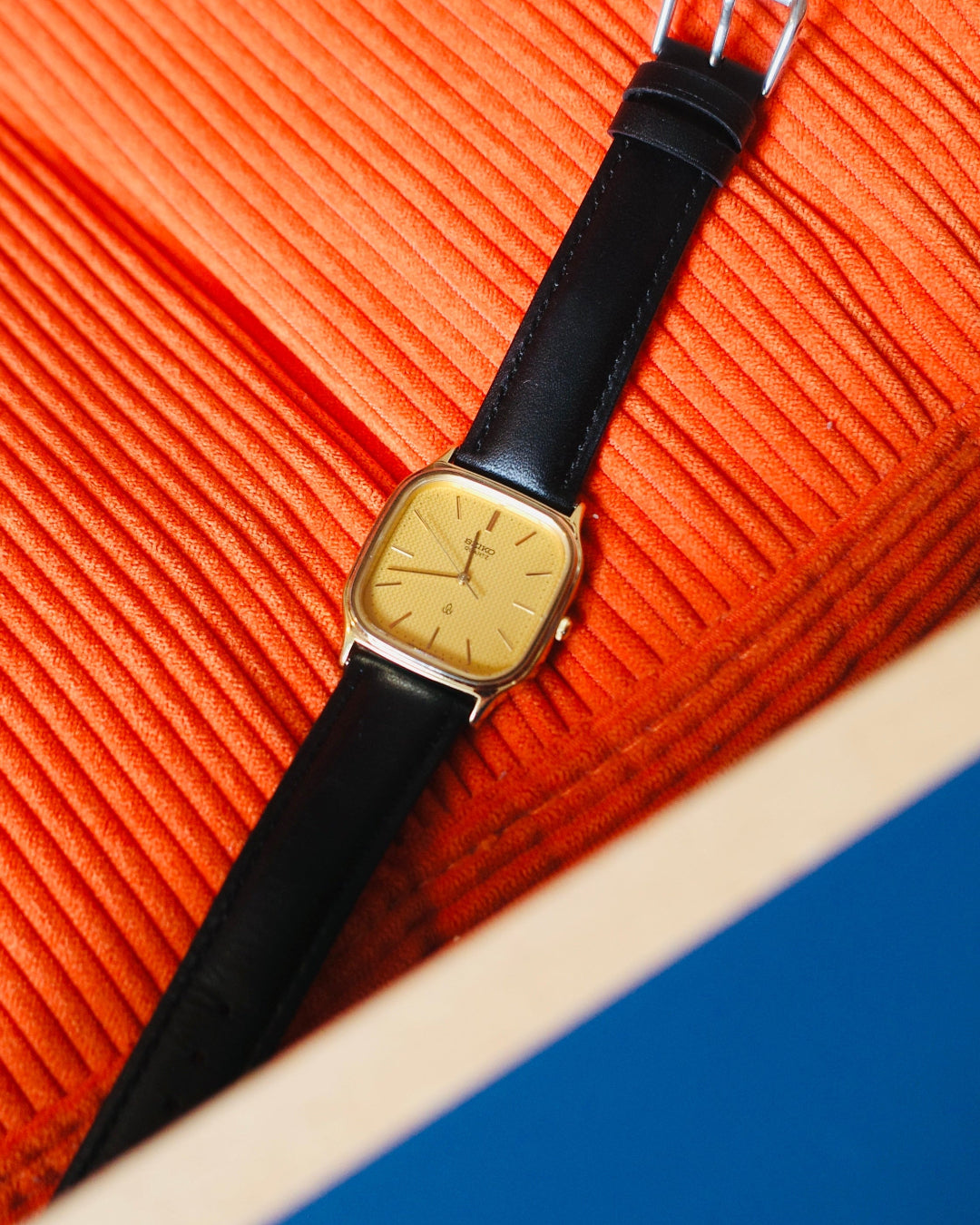 【SGP】1981 Seiko yellow face  Chariot Tank Quartz Watch