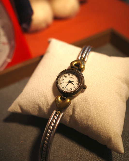 1990's Fossil heart shape with cuff watch