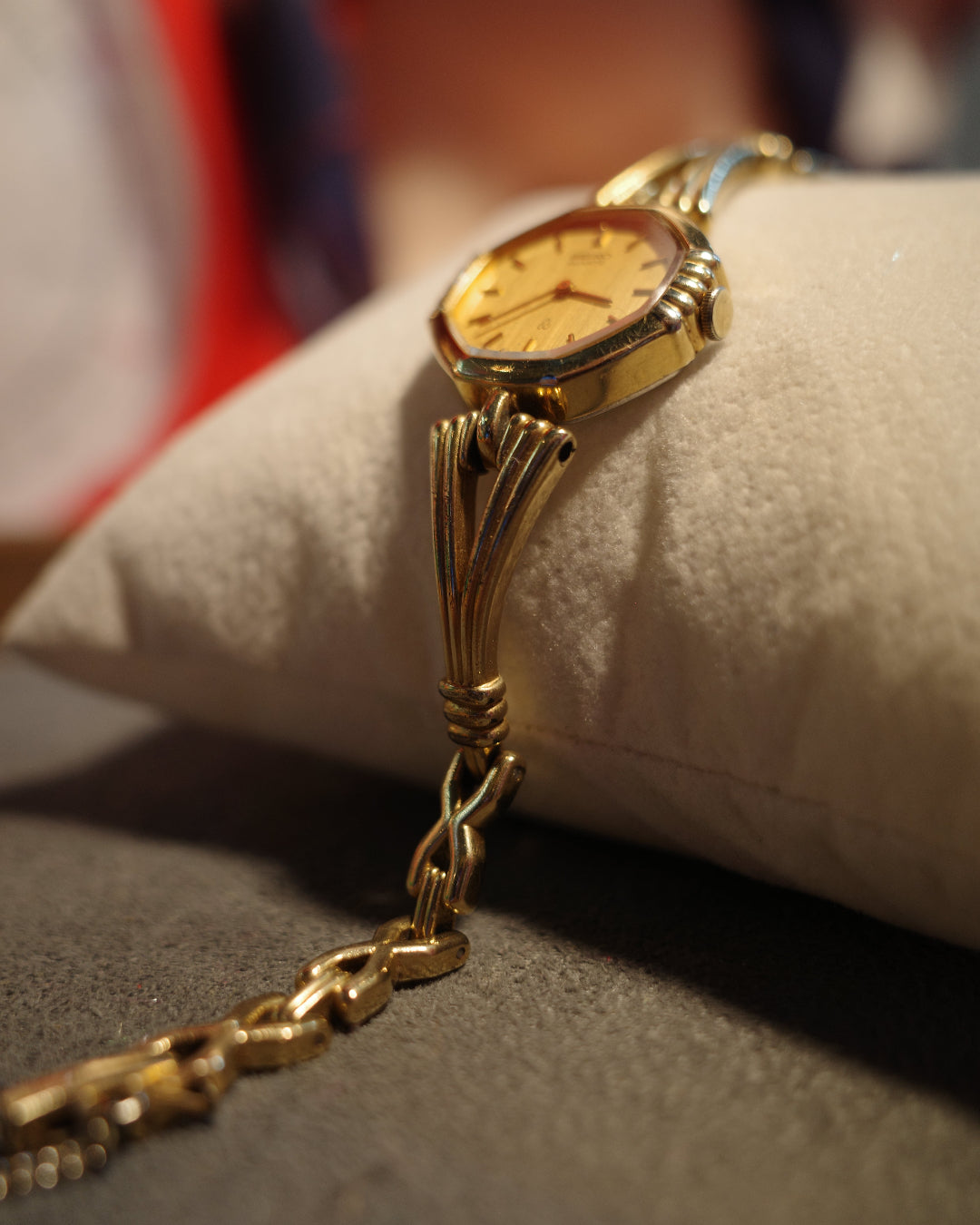 1990's Rare Gold-Plate Seiko Quartz Watch with Octagon Dial