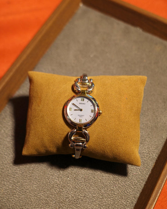 1990's 2 Tone Seiko LUCENT Quartz Watch Cuff Watch