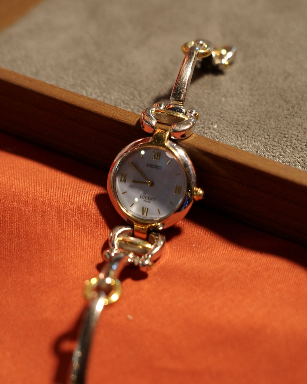 1990's 2 Tone Seiko LUCENT Quartz Watch Cuff Watch