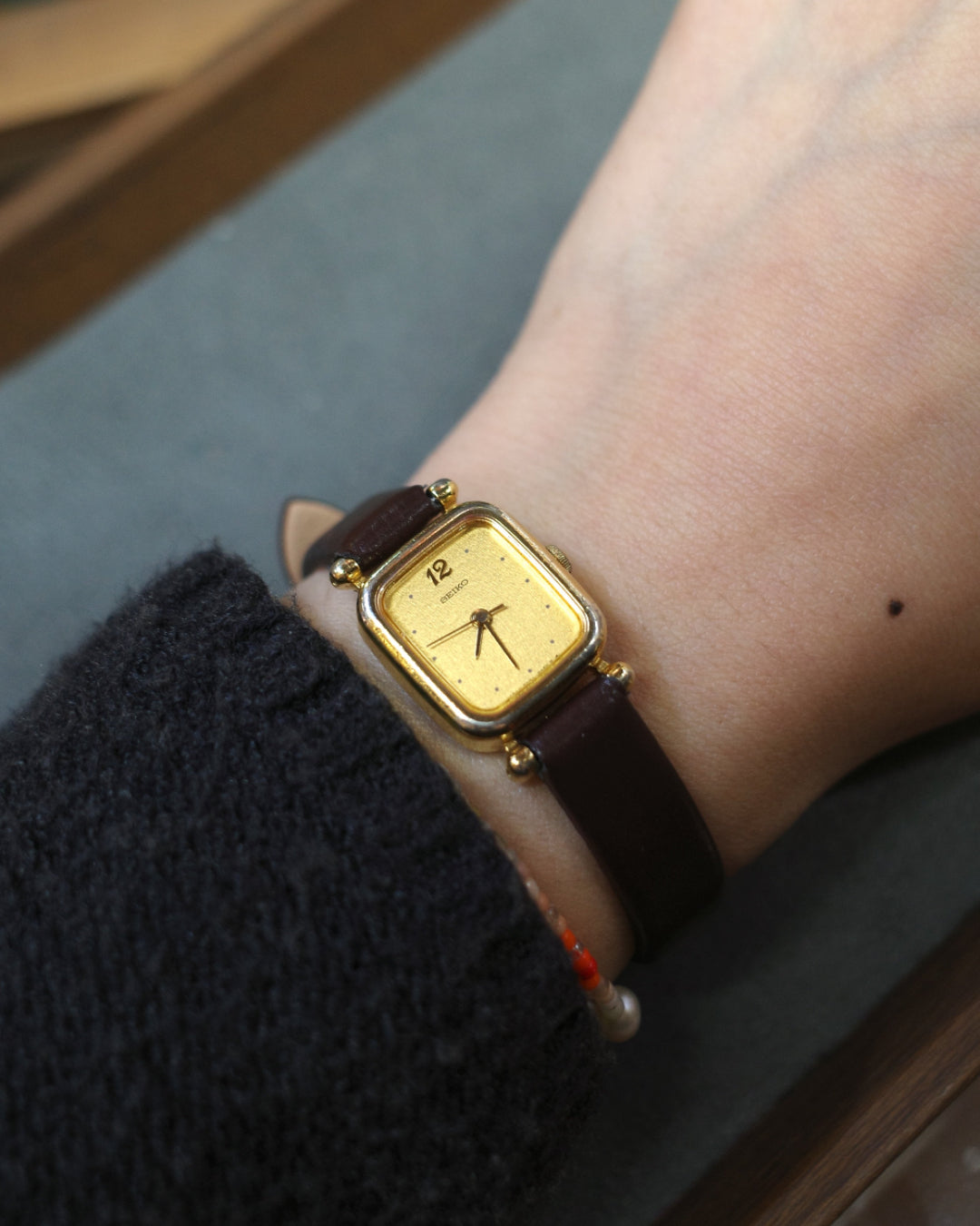 Vintage Seiko gold-tone square Dial Quartz Watch,Japan watch