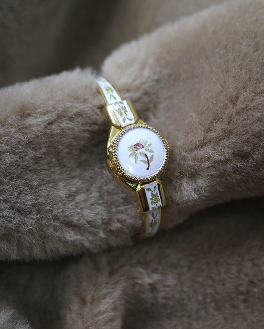 Vintage Curtis White flora bangle watch swiss made