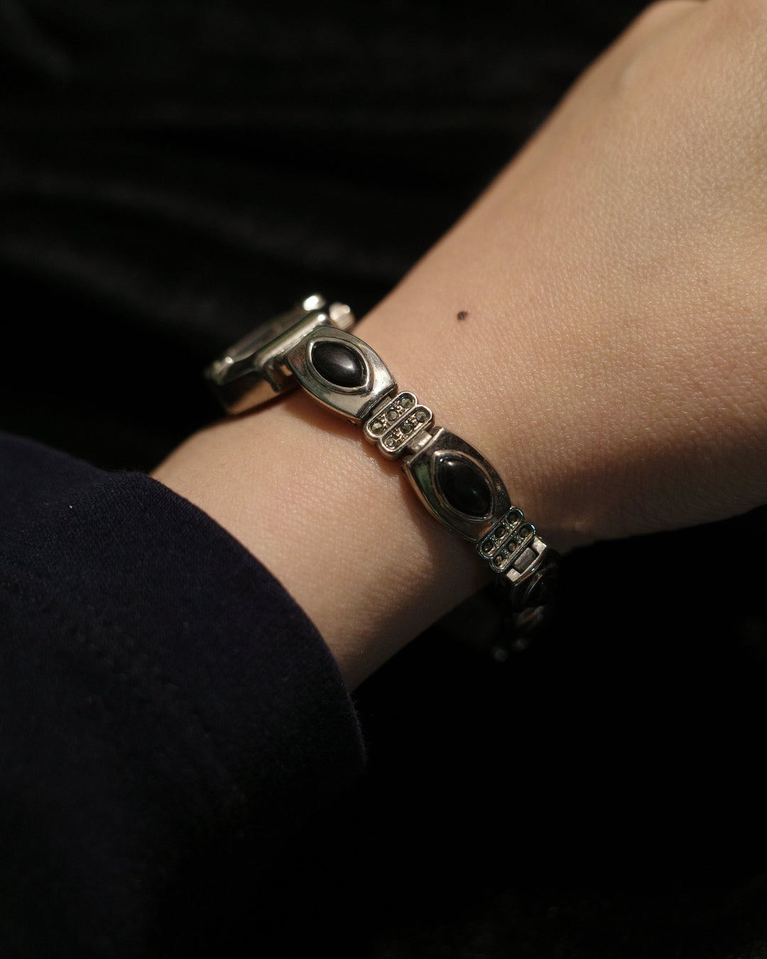 Vintage Chantilly Sliver stone gem Bracelet Quartz Watch