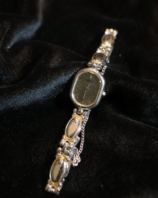 Vintage Seiko 7320-5340 Two Tone Silver 17mm Quartz Ladies Watch