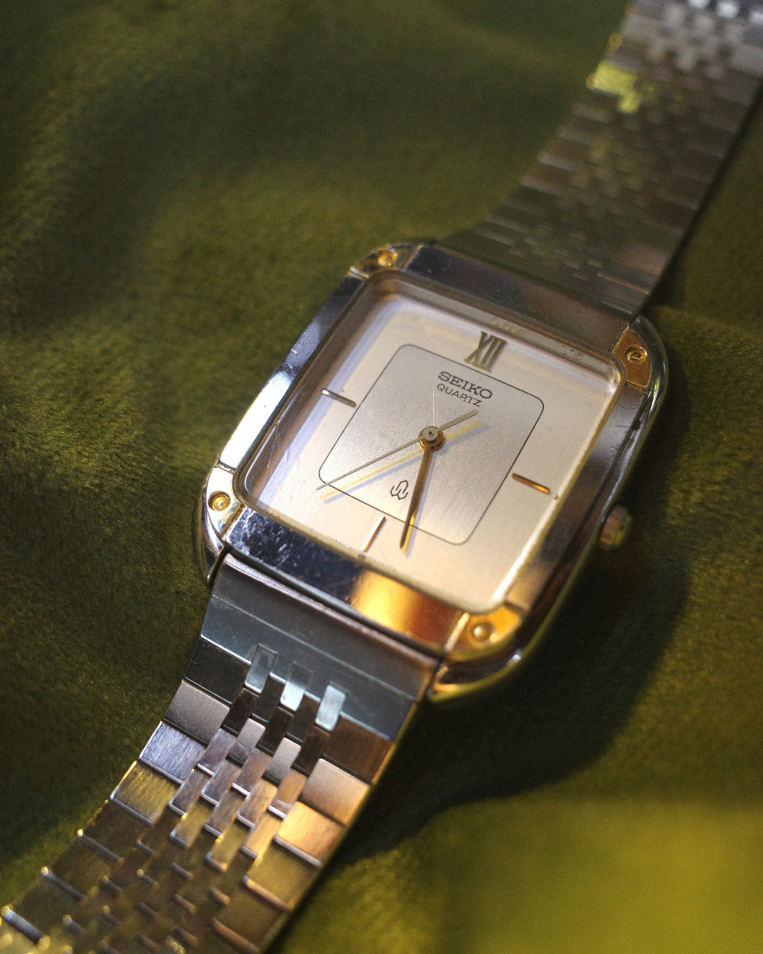 Seiko White face Tank Men Watch 6030-5370