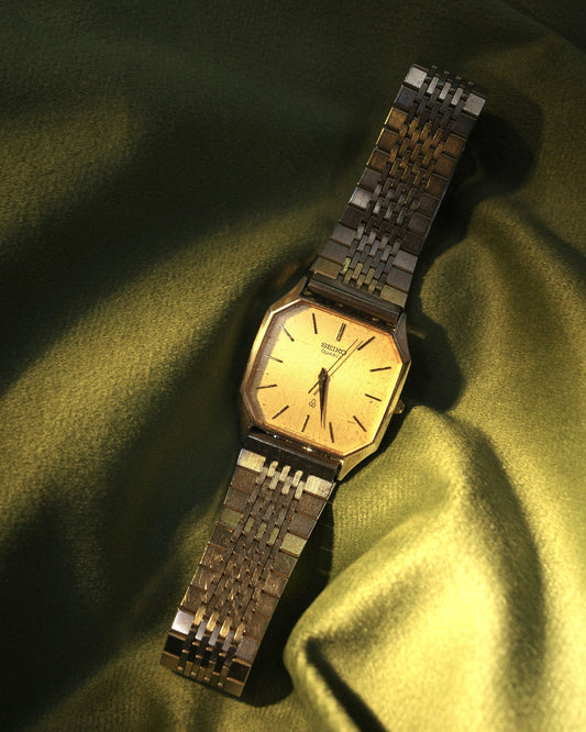 Seiko Octagon Gold face Men watch 6030-5430