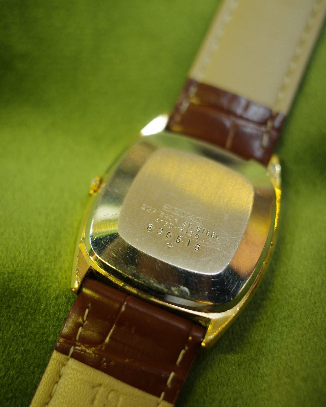 Vintage Seiko 4130-5130 Quartz Man watch Tank Gold Case