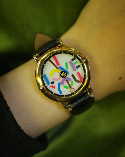 Vintage John Zaboyani love you watch pop art spinning dial