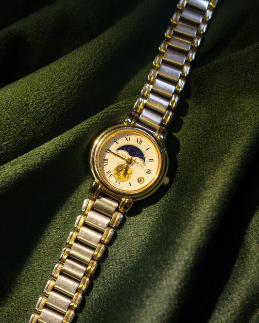 Vintage Citizen junction Square yellow moonphase watch 6A85-L03504