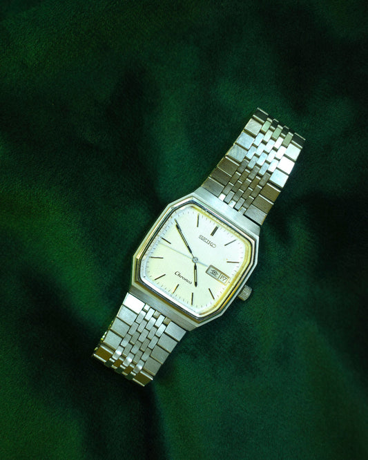 【 JDM】1981 Seiko Chronos JDM silver  Date Day snow flake watch 5H23-5100