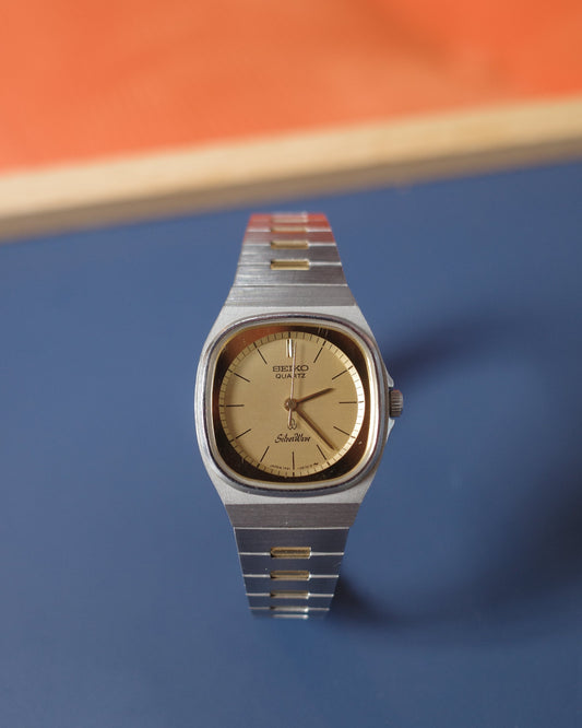 Vintage 80'S Seiko ladies two tone Silverwave quartz watch