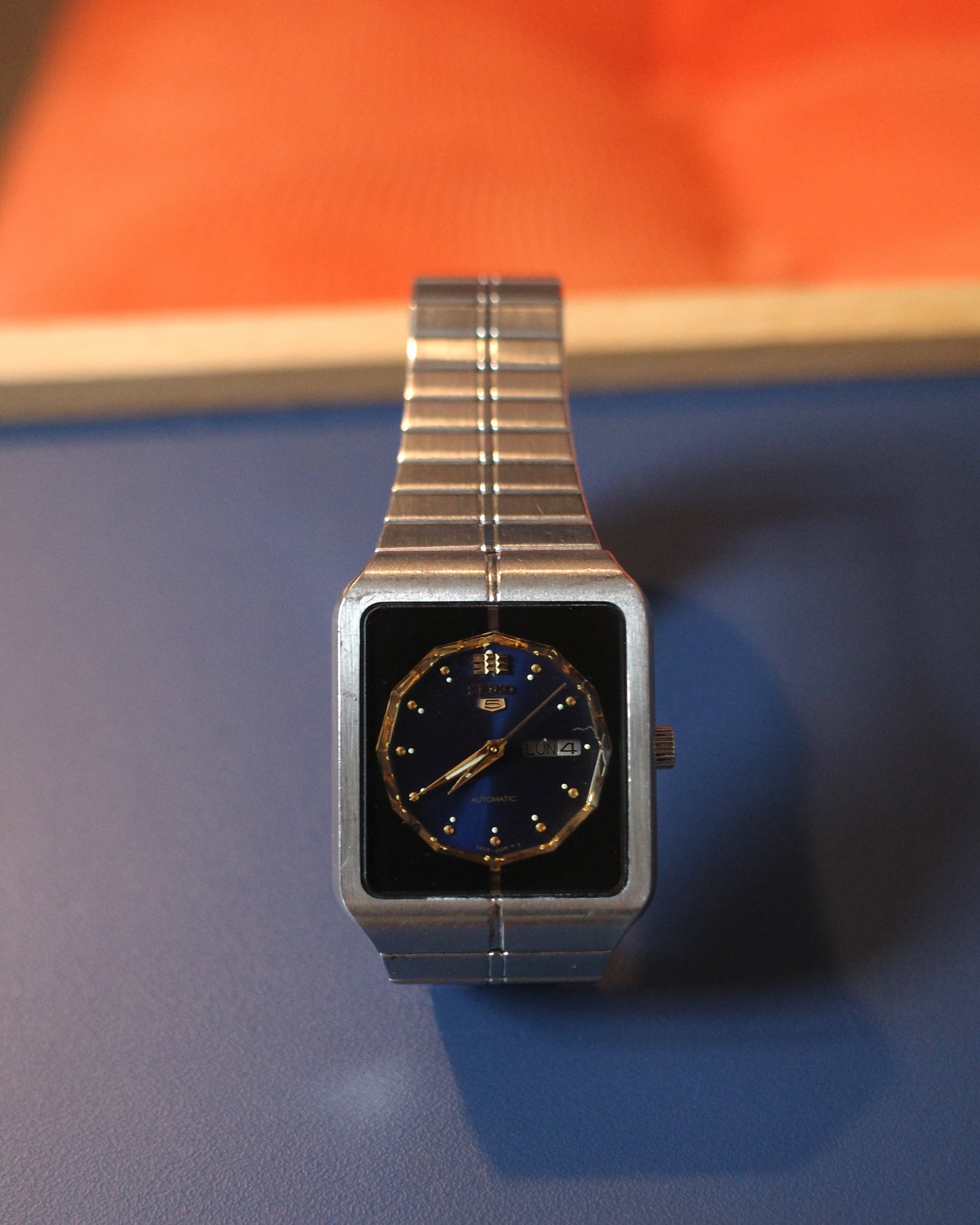 【 Rare Found 】Seiko 5 4206-5700 Silver Tank Shape Square Automatic watch