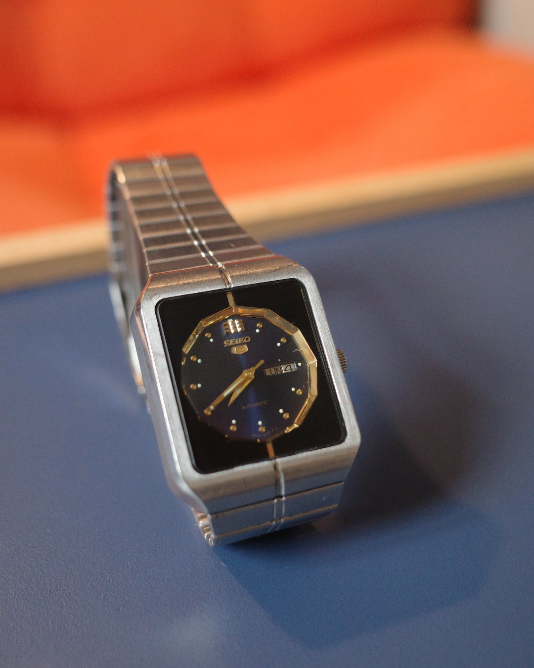 【 Rare Found 】Seiko 5 4206-5700 Silver Tank Shape Square Automatic watch