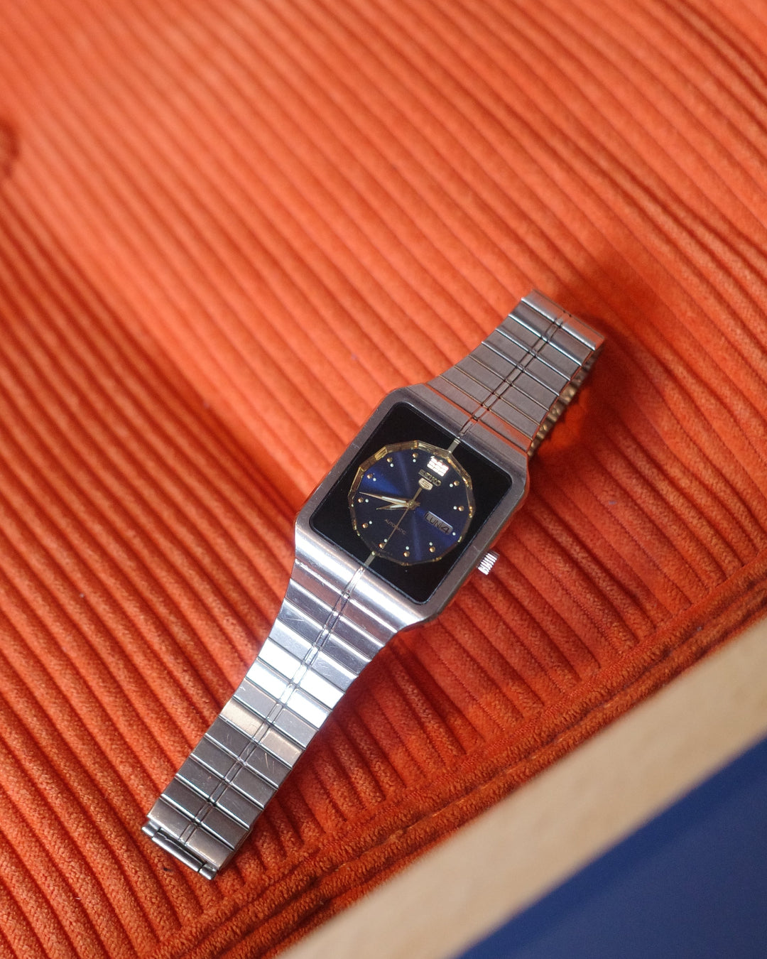 【 Rare Found 】Seiko 5 4206-5700 Silver Tank Shape Square Automatic watch