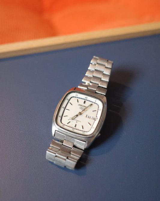 【JDM】Seiko 5 Square white "TV"  Automatic Watch 1970