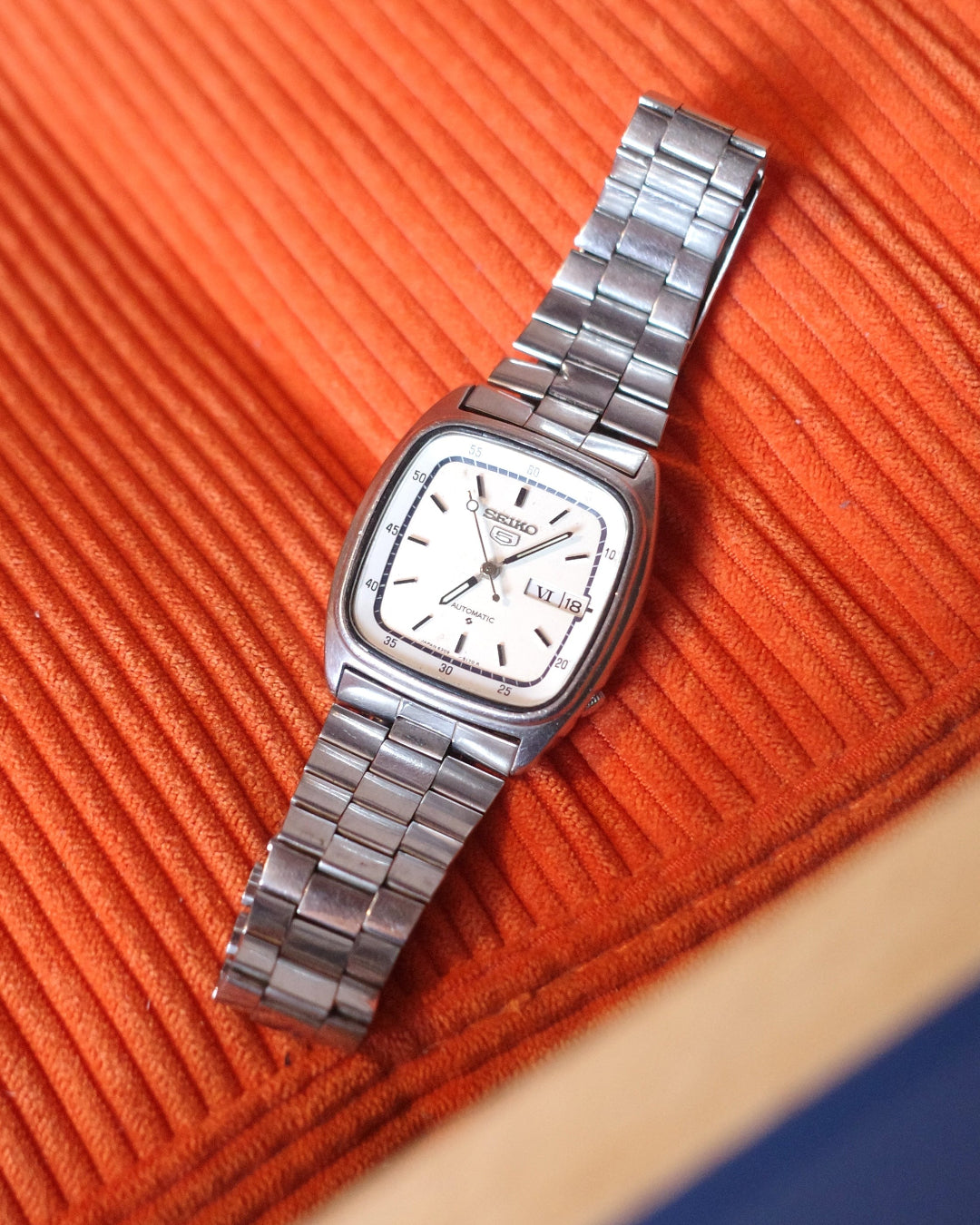 【JDM】Seiko 5 Square white "TV"  Automatic Watch 1970