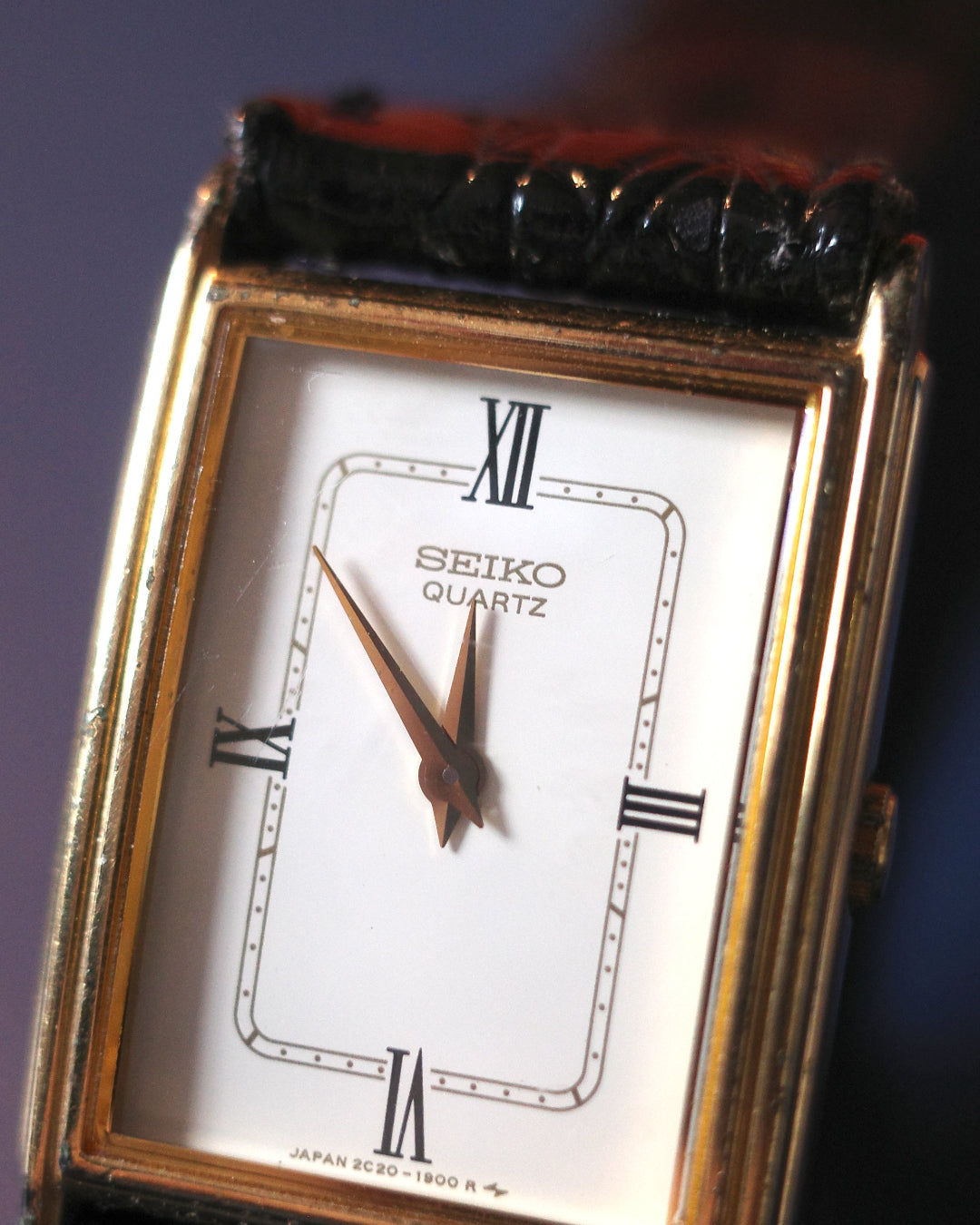 【JDM】Seiko Roman Numeric Dial Lady Quartz Watch Japan JDM Square Tank 2c20-1900