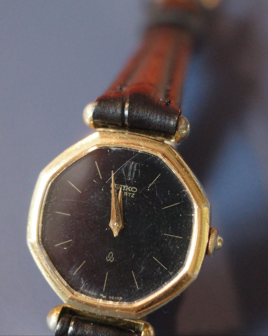 【SGP】Seiko diamond black face 1400-5260 quartz watch