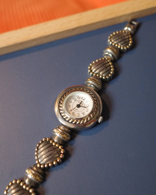 Geneva Heart silver plated Watch Bracelet