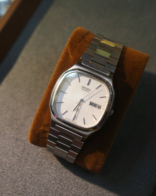 1970 Vintage Seiko white face TV dial square quartz Watch
