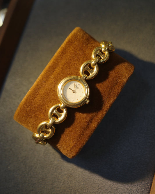 1980 Seiko gold tone bracelet chain watch 1n00-070