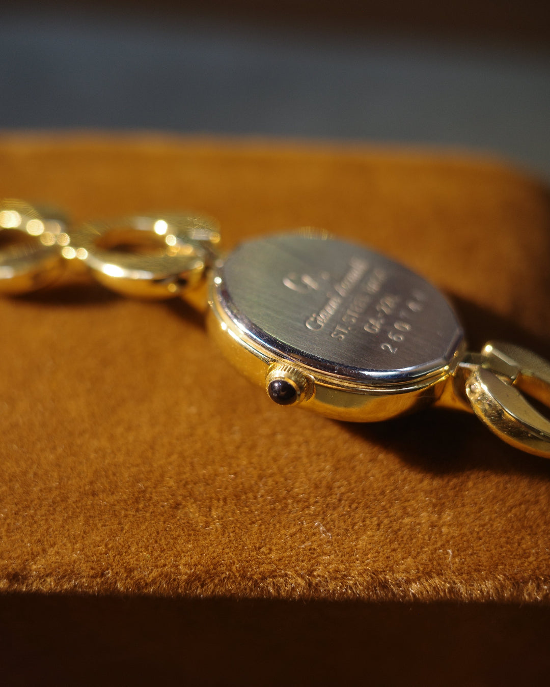 Gianni Accardi black face diamond gold tone bracelet watch