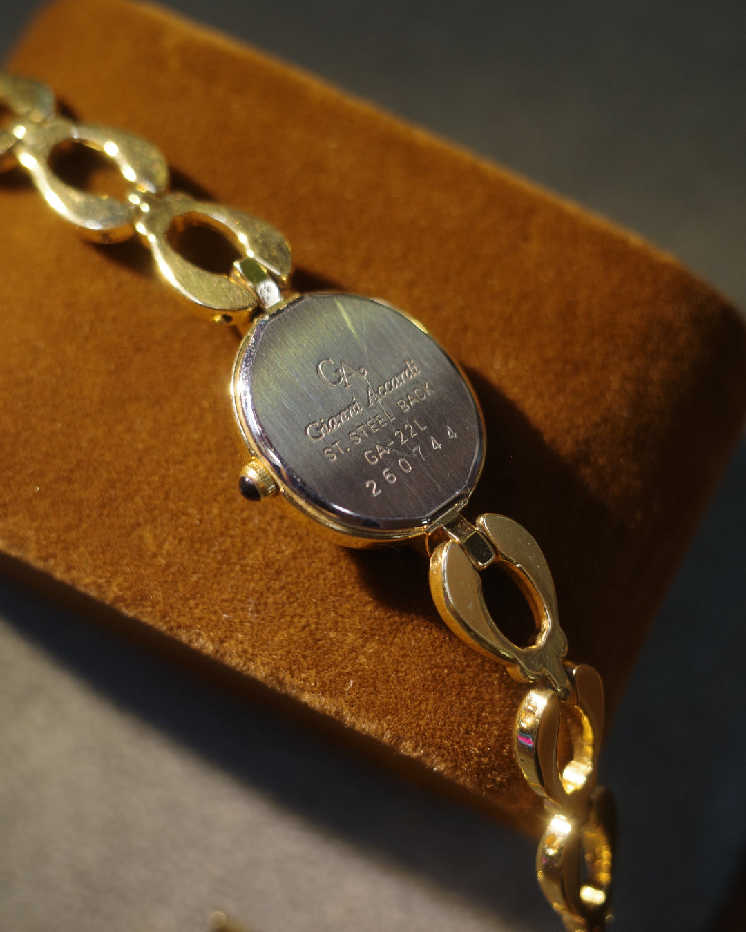 Gianni Accardi black face diamond gold tone bracelet watch