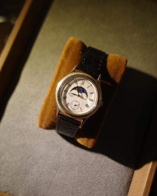Success alba sun moon phase two tone gold crown quartz watch
