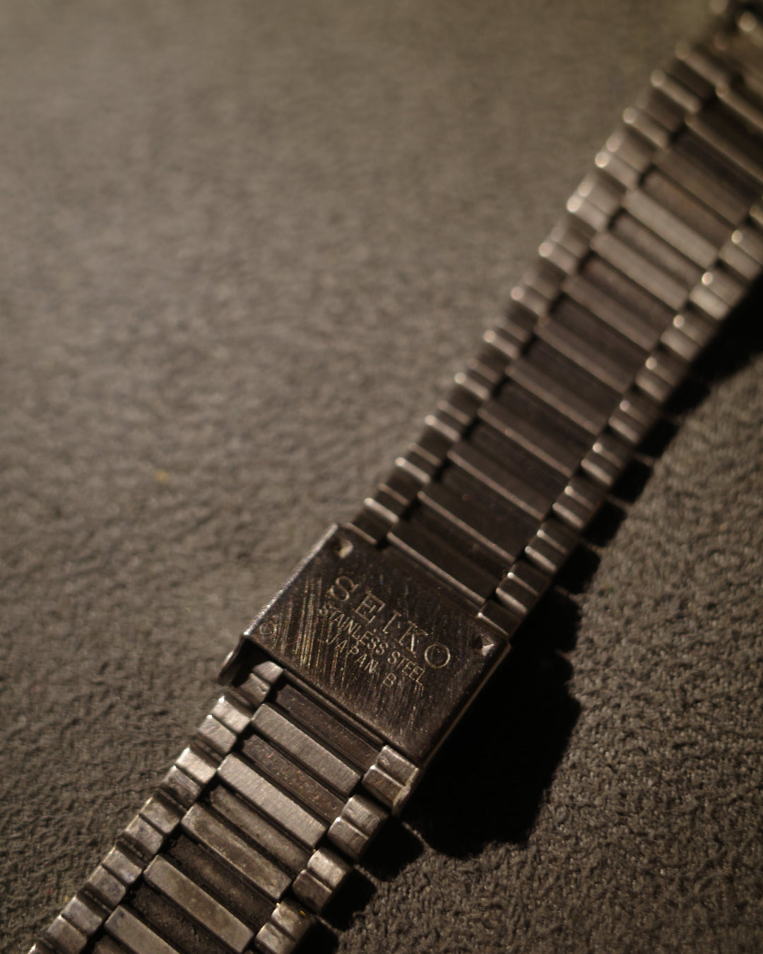 1988 Seiko Tonneau Black Mirror Integrated Steel Bracelet Quartz watch